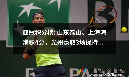 亚冠积分榜: 山东泰山、上海海港积4分，光州豪取3场保持榜首