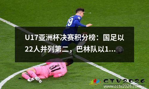 U17亚洲杯决赛积分榜：国足以22人并列第二，巴林队以10人排名第三，韩国队排名第一。