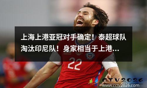 上海上港亚冠对手确定！泰超球队淘汰印尼队！身家相当于上港的6%！