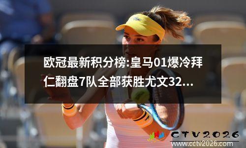 欧冠最新积分榜:皇马01爆冷拜仁翻盘7队全部获胜尤文32莱比锡