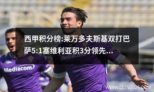西甲积分榜:莱万多夫斯基双打巴萨5:1塞维利亚积3分领先马竞3:1第三