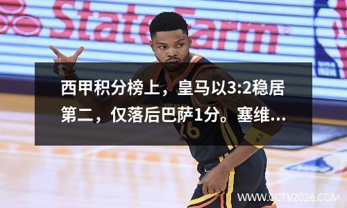 西甲积分榜上，皇马以3:2稳居第二，仅落后巴萨1分。塞维利亚升至第12位。