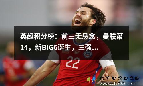 英超积分榜：前三无悬念，曼联第14，新BIG6诞生，三强球队令人失望