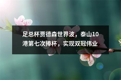 足总杯贾德森世界波，泰山10港第七次捧杯，实现双冠伟业