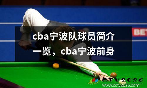 cba宁波队球员简介一览，cba宁波前身
