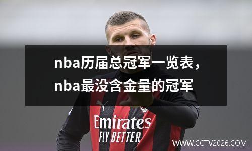 nba历届总冠军一览表，nba最没含金量的冠军