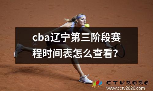 cba辽宁第三阶段赛程时间表怎么查看？