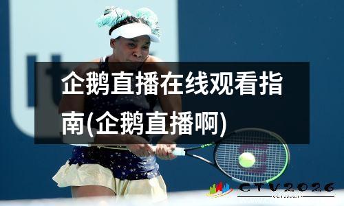 企鹅直播在线观看指南(企鹅直播啊)