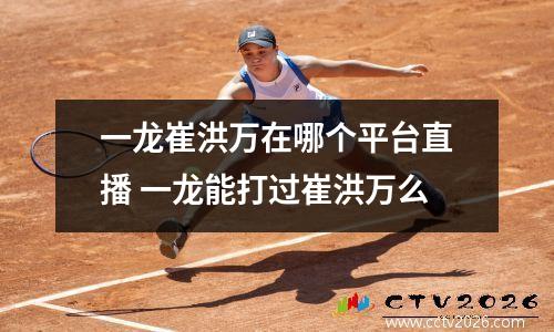 一龙崔洪万在哪个平台直播 一龙能打过崔洪万么