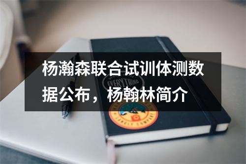 杨瀚森联合试训体测数据公布，杨翰林简介